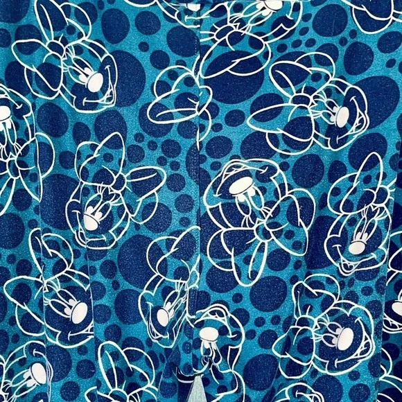 Disney LuLaRoe Minnie Mouse Leggings Women's Tall & Curvy Stretch Navy Blue/Teal - Picture 4 of 8